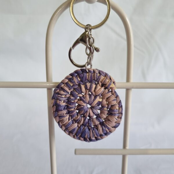 Hand woven Keyring (purple and lavender)