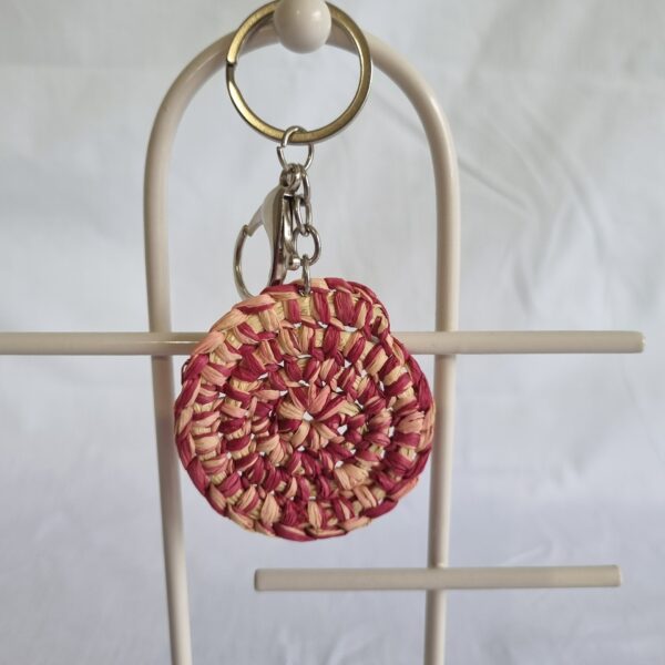Hand woven Keyring (pink and light pink)